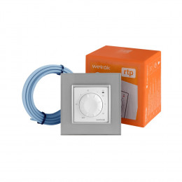 Терморегулятор Welrok RTP для рамки LIVOLO с механическим управлением, датчик пола 3 м, цвет белый с серой рамкой