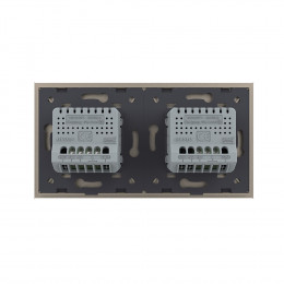 Сенсорный выключатель Livolo 3 клавиши (1-2), 2 поста, цвет шампань