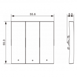 Клавиша 3-я с подсветкой, матовый белый, серия A07 DE28333