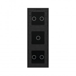 Панель вертикальная для трех сенсорных выключателей Livolo, 5 клавиш (2+1+2), цвет черный, стекло