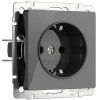 Купить Розетка с заземлением и шторками (графит акрил) Werkel W1171144 в rum24.ru