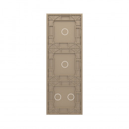 Панель вертикальная для трех сенсорных выключателей Livolo, 4 клавиши (1+1+2), цвет золотой, стекло