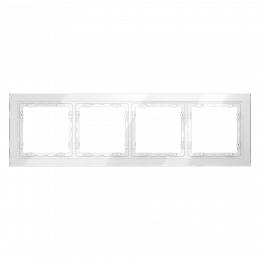 Рамка стеклянная VOLTUM S70 на 4 поста, (белый, стекло) VLS110401