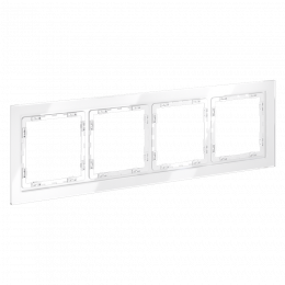 Рамка стеклянная VOLTUM S70 на 4 поста, (белый, стекло) VLS110401