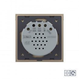 Одноклавишный сенсорный импульсный выключатель Livolo Quadro сухой контакт, 1 пост, цвет золотой