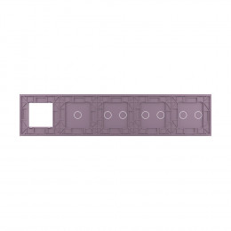 Панель для 4-х сенсорных выключателей и розетки Livolo, 7 клавиш (2+2+2+1), цвет розовый, стекло