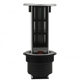 Настольный встраиваемый выдвижной розеточный блок Vertical 6 мод. (3 мод. 45х45), алюминий DDSB6V1AL