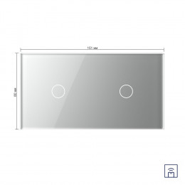 Сенсорный выключатель Livolo с функцией радиоуправления, 2 клавиши (1-1), 2 поста, цвет серый