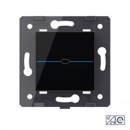 Одноклавишная сенсорная кнопка Livolo Quadro 12/24В, цвет черный (механизм)