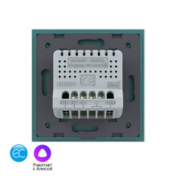 Двухклавишный умный сенсорный выключатель Livolo EC, 1 пост, цвет зеленый VL-C702Z2-18