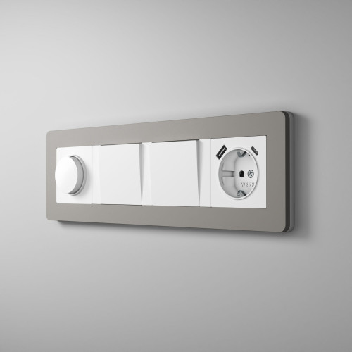 Купить Рамка из поликарбоната на 4 поста Split дымчатый/белый, soft-touch в rum24.ru фото: 7