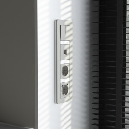 Рамка из поликарбоната на 4 поста Split дымчатый/белый, soft-touch