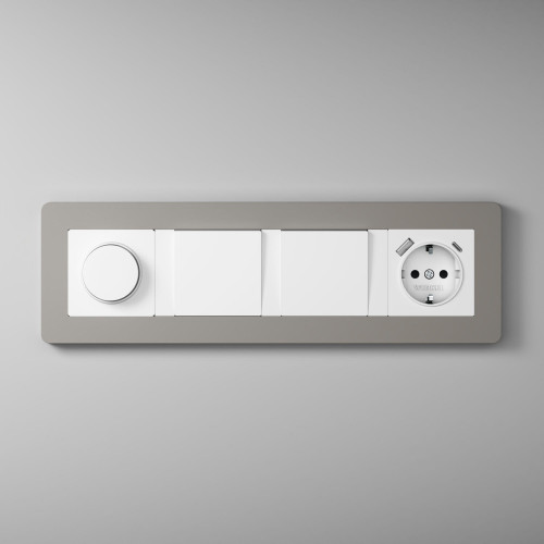 Купить Рамка из поликарбоната на 4 поста Split дымчатый/белый, soft-touch в rum24.ru фото: 6