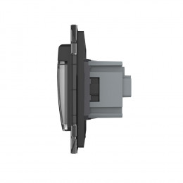 Розетка электрическая 16A с водонепроницаемой крышкой Livolo, 1 пост, цвет черный