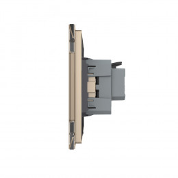 Розетка электрическая 16A Livolo, 1 пост, зажимы, цвет золотой