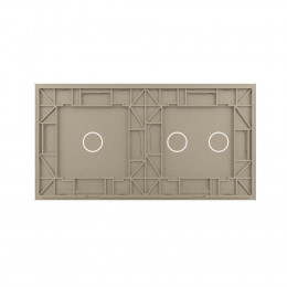 Панель для двух сенсорных выключателей Livolo, 3 клавиши (2+1), цвет шампань, стекло
