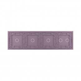 Панель для четырех сенсорных выключателей Livolo, 5 клавиш (2+1+1+1), цвет розовый, стекло