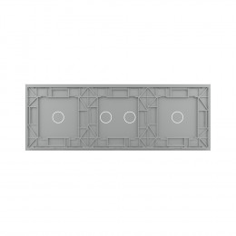 Панель тройная: 1 выключатель + 2 выключателя + 1 выключатель Серая