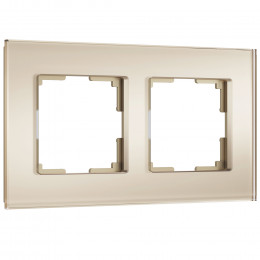 Рамка из стекла на 2 поста Senso шампань soft-touch