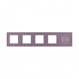 Панель для сенсорного выключателя и 4-х розеток Livolo, 2 клавиши, цвет розовый, стекло