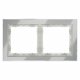 Рамка стеклянная VOLTUM S70 на 2 поста, (сталь, стекло) VLS110205