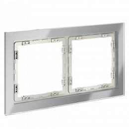 Рамка стеклянная VOLTUM S70 на 2 поста, (сталь, стекло) VLS110205