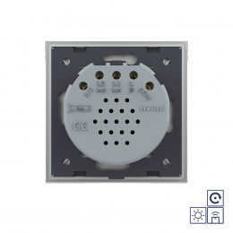 Двухклавишная радиоуправляемая сенсорная кнопка Livolo сухой контакт, 1 пост, Серый