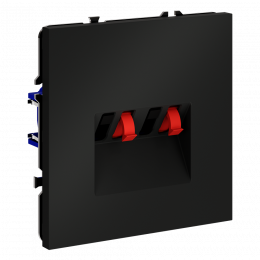 Розетка акустическая встраиваемая VOLTUM S70 4-местная, (черный матовый) VLS060308