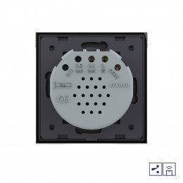 Одноклавишный проходной/перекрестный сенсорный выключатель Livolo Quadro с функцией радиоуправления, 1 пост, цвет черный