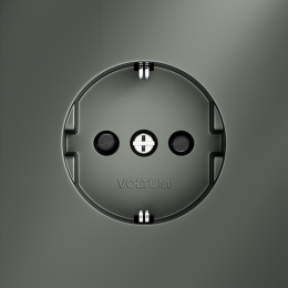 Розетка встраиваемая VOLTUM S70 с заземлением и защитными шторками, (титан) VLS040206