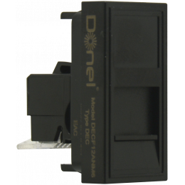Розетка DEC RJ45 UTP кат.5e, 1мод., черн. матовая (22.5х45мм) DECF12ANM5