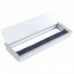 Кабельный громмет (лючок) в стол, 286*101мм, цвет: серебро DCGR286101S