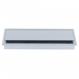 Кабельный громмет (лючок) в стол, 286*101мм, цвет: серебро DCGR286101S