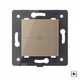 Сенсорная кнопка дверного звонка Livolo Quadro, цвет золотой (механизм)