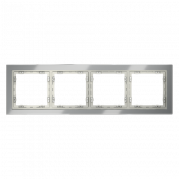 Рамка стеклянная VOLTUM S70 на 4 поста, (сталь, стекло) VLS110405