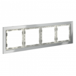 Рамка стеклянная VOLTUM S70 на 4 поста, (сталь, стекло) VLS110405