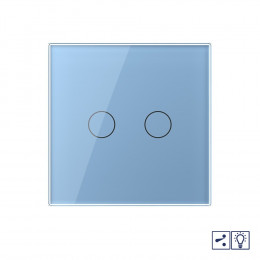 Двухклавишный проходной/перекрестный сенсорный диммер Livolo, 1 пост, цвет синий