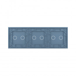 Панель для трех сенсорных выключателей Livolo, 6 клавиш (2+2+2), цвет синий, стекло