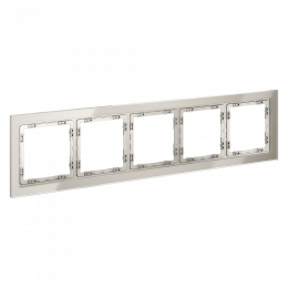 Рамка стеклянная VOLTUM S70 на 5 постов, (кашемир, стекло) VLS110503