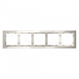 Рамка стеклянная VOLTUM S70 на 5 постов, (кашемир, стекло) VLS110503