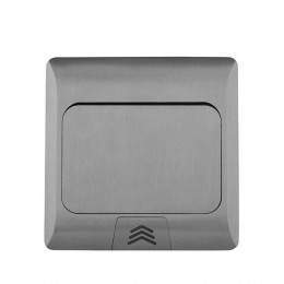 Выдвижной горизонтальный модуль RocketSocket в пол для розеток Livolo 2 поста, сталь