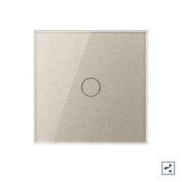 Одноклавишный проходной/перекрестный сенсорный выключатель Livolo, 1 пост, цвет шампань