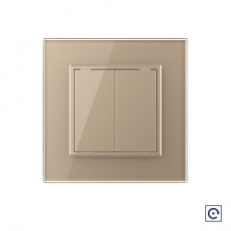 Механический выключатель звонкового типа Livolo 2 клавиши Золотой