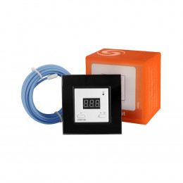 Терморегулятор Welrok ST для рамки LIVOLO с электронным управлением, датчик пола 3 м, цвет белый с черной рамкой