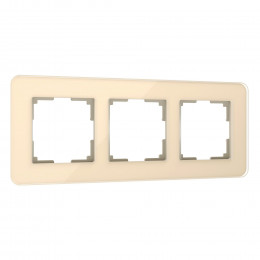 Рамка из стекла на 3 поста Elite айвори W0032443