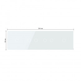 Панель для четырех сенсорных выключателей Livolo, 6 клавиш (1+2+2+1), цвет белый, стекло