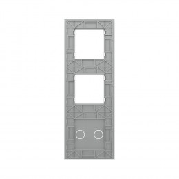 Панель вертикальная для сенсорного выключателя и двух розеток Livolo, 2 клавиши, цвет серый, стекло