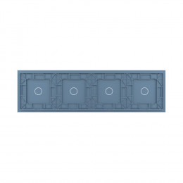 Панель для четырех сенсорных выключателей Livolo, 4 клавиши (1+1+1+1), цвет синий, стекло