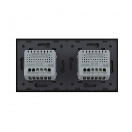 Сенсорный выключатель Livolo 2 клавиши (1+1), 2 поста Черный VL-C701-12/VL-C701-12