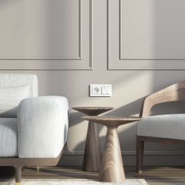 Розетка с заземлением (белый акрил) Werkel W1171041